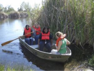 Students in a canoe at BFS